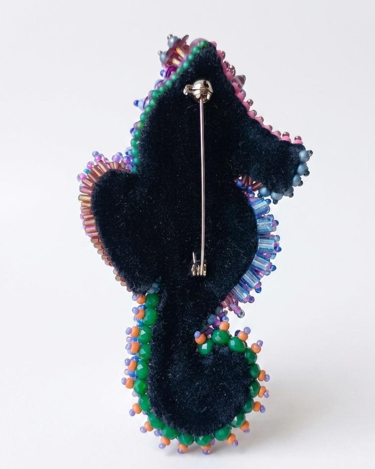 Handcrafted Beaded Seahorse Brooch